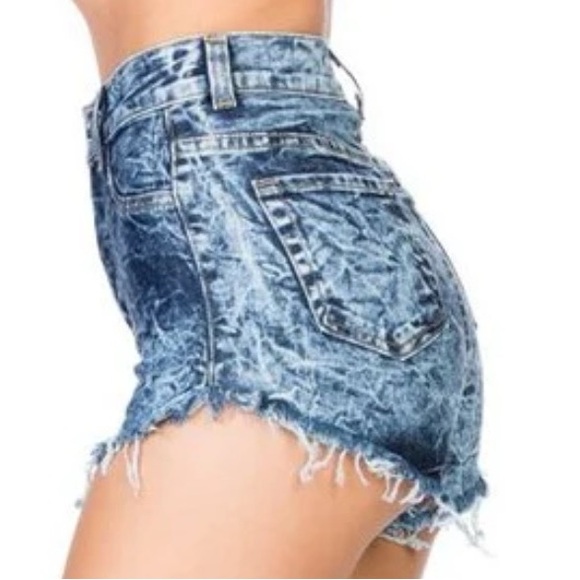 GJG High Rise Shorts Size S/24 Mineral Dark Wash Blue Jean Denim Shorts - Picture 2 of 16